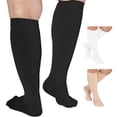 thumbnail image 5 of Plus Size Unisex Support Socks for Varicose Veins 20-30mmHg Black, 7X-Large, 5 of 8