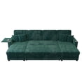 thumbnail image 4 of Aukfa 111" U shape Sectional Couch Convertible Sofa Bed with USB &Cupholders, Hide Desktop, 4 Pillows, Pull out Bed&Storage Chaise, Corduroy, Green, 4 of 8