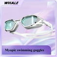 thumbnail image 2 of WHALE Professional Adult Swimming Goggles for Myopic (Nearsighted) Users with -2.00 to -6.00 Prescription, Adjustable Silicone Strap & Comfort Fit, Black with White Frames - Ideal for Swimming Trainin, 2 of 9