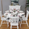 thumbnail image 2 of Dog Pattern with Hearts Round Tablecloth 60"x60",Wrinkle Wipeable Table Cloth for Kitchen Dining Room Picnic Patio Party, 2 of 6