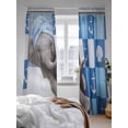 thumbnail image 3 of Sheer Curtains 108 Inches Long 2 Panels Set for Living Room, Funny Elephant Semi Sheer Curtains for Windows, Cute Art Modern Lovely Animals on Showering Voile Window Treatments Rod Pocket Curtain, 3 of 7