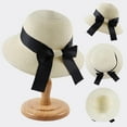 thumbnail image 2 of Holzlrgus Women,Little Girls Straw Sun Hat Summer Beach Cap Foldable Visor Floppy Hats Wide Brim with Bowknot, 2 of 7