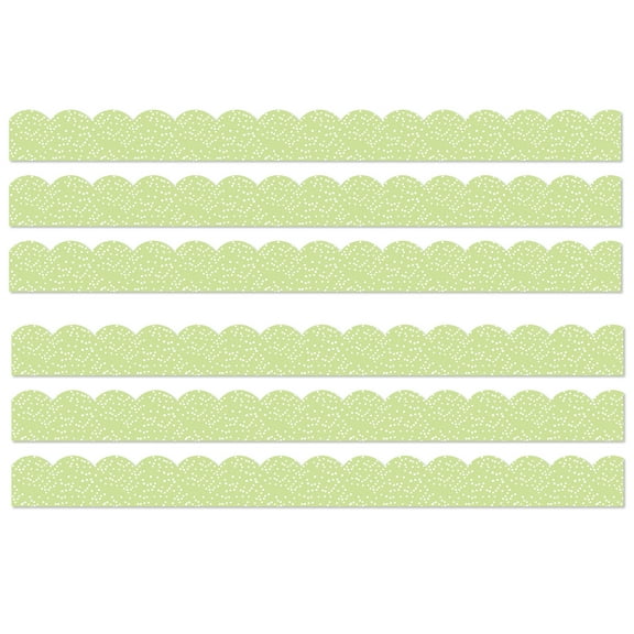 Carson Dellosa Education Crafty and Cool Light Green with Dots Scalloped Bulletin Board Borders, 39 Feet Per Pack, 6 Packs