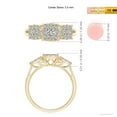 thumbnail image 4 of ANGARA Natural Cushion Frame Diamond Three Stone Ring in 14K Yellow Gold for Women (Size-3.5mm| Color-K| Clarity-I3) | April Birthstone, Anniversary, Jewelry Gift for Women | Natural Diamond Ring, 4 of 8