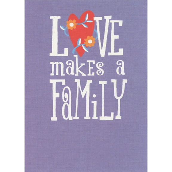 RSVP Love Makes a Family: White Letters on Purple Easter Card