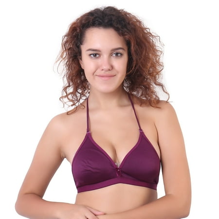 

Ossirrio Women s Halter Neck Multway Non Paded T-Shirt Bra with Free Transparent Strap