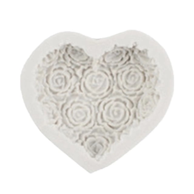 Cookie Cutter Set Rose Flower Silicone Mother'S Day Fondant Valentines Wedding Cake Heart Candy Silicone Mould for Baking Tools Biscuit Mold,Baking Cutter,Pastry Mold,Dough Cutter,Stainless Steel Coo