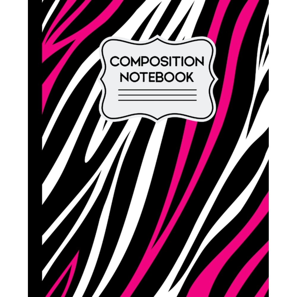 Composition Notebook Hot Pink Zebra 7.5" X 9.25" Wide Ruled 110 Pages