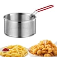 thumbnail image 1 of HLONK Friteuse en Acier Inoxydable Panier de Cuisine Multifonction avec Poignée pour Frites Spaghetti 12cm, 1 of 8