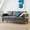 Dark Heather Gray, variant on Mellow Hana Modern Upholstered Linen Fabric Sofa with Armrest Pockets, Sand Grey Beige