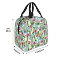 thumbnail image 2 of KLL Flowers and Cactus Print Insulated Lunch Bag Women, Reusable Cute Tote Lunch Box for Adult & Men, Leakproof Cooler Lunch Bags for Work Office Travel Picnic, 2 of 5