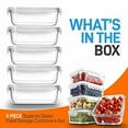 thumbnail image 7 of NutriChef Set of 5 Stackable Borosilicate Glass Food Storage Containers, 30 Oz, 7 of 7