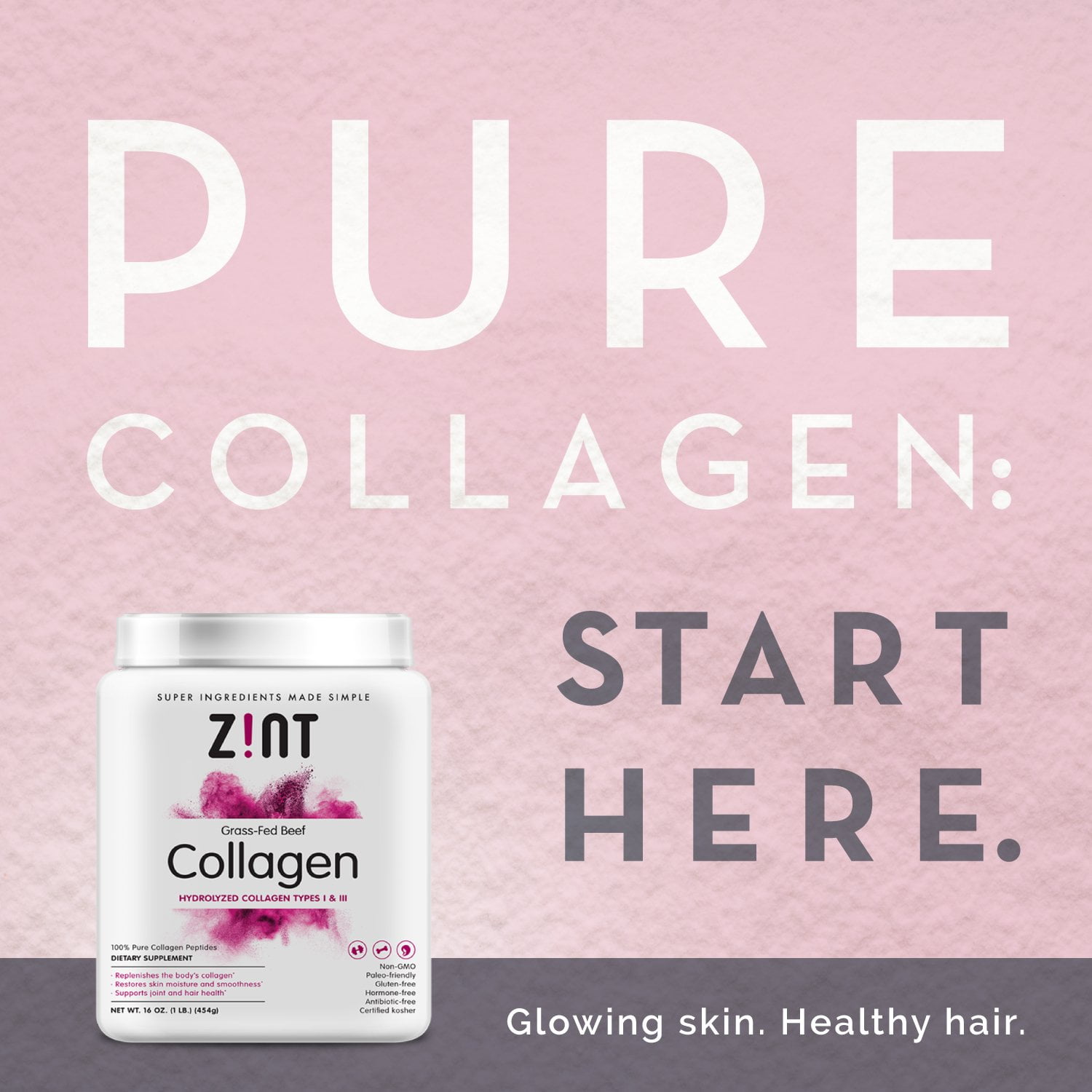 ZINT NUTRITION, COLLAGEN HYDROLYSATE,CONT 2 LB