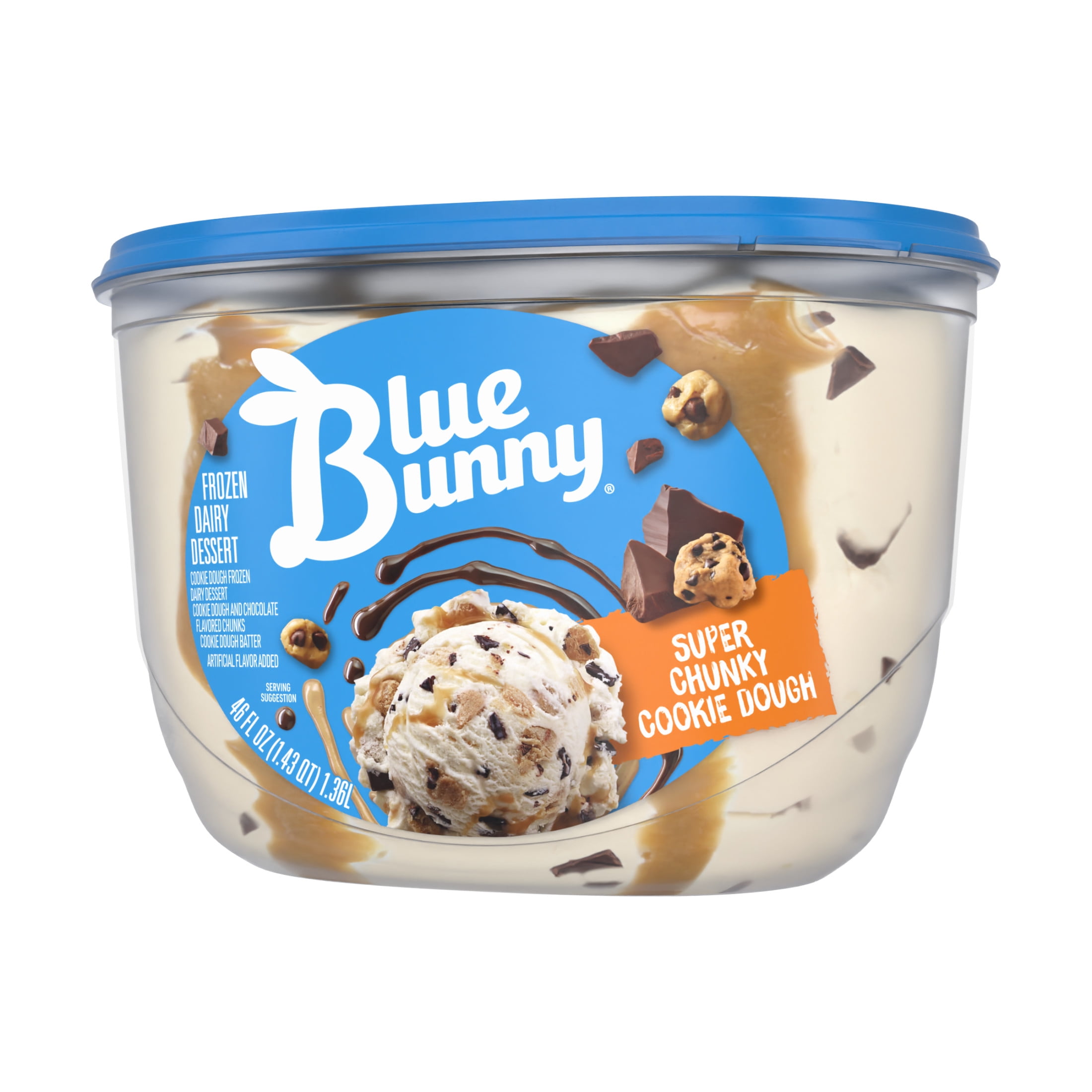 Blue Bunny Super Chunky Cookie Dough Premium Frozen Dessert, 46 fl oz