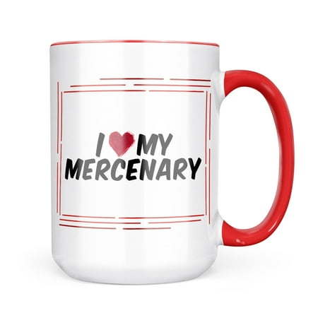 

Neonblond I heart love my Mercenary Mug gift for Coffee Tea lovers
