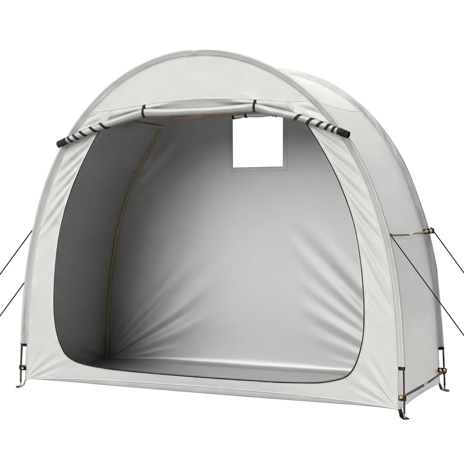 Outdoor Bike Storage Tent Silver-Coated Oxford Waterproof UV-Resistant Bicycle Shed with Window & Full Zipper Door, Portable Storage Shelter for 2-3 Bikes Motorcycle Garden Tools Patio Camping