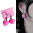 thumbnail image 2 of Pendientes colgantes de corazón rosa shaofei para mujeres y niñas, 2 of 5