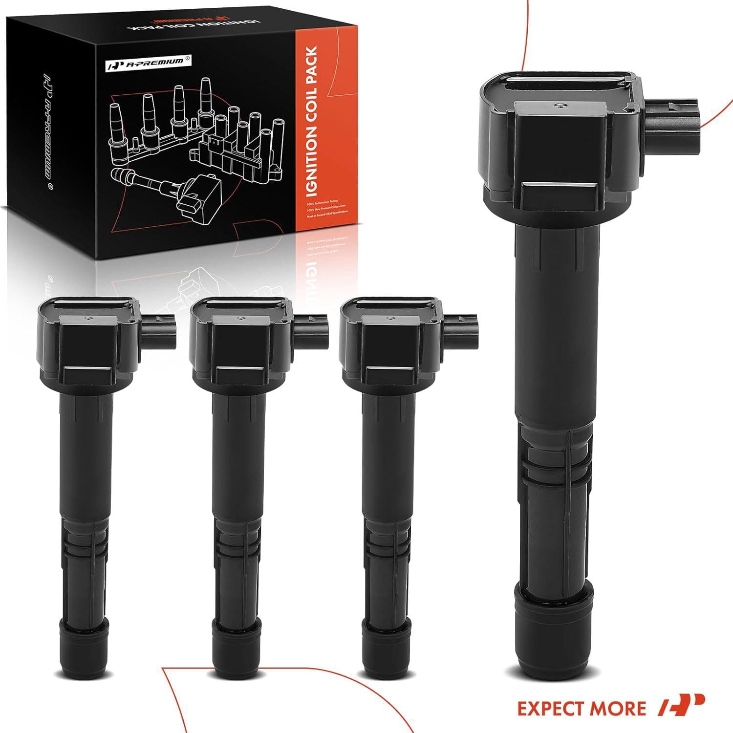 A-Premium Ignition Coil Pack Compatible with Acura ILX 2015-2019 Honda Accord 2013-2017 CR-V 2.4L 1.5L 2015-2019 Front 4-PC