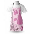 thumbnail image 3 of Heels and Dresses Apron Paris Fashion Atelier French Boutique Feminine Glamor Eiffel, Unisex Kitchen Bib Apron with Adjustable Neck for Cooking Baking Gardening, Baby Pink Mauve Magenta, by Ambesonne, 3 of 3