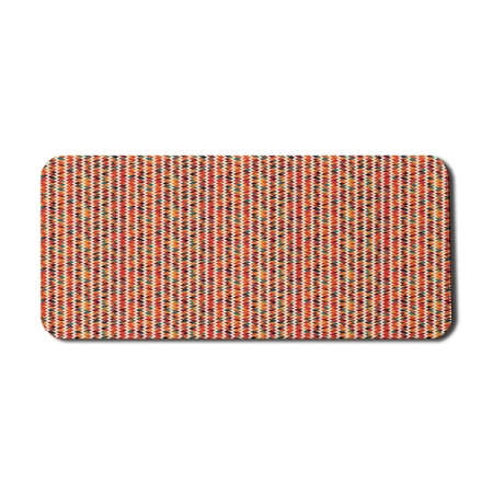 Geometric Computer Mouse Pad  Vertical Zig Zag Stripes with Triangles Fractal Look Vintage Mosaic Tile  Rectangle Non-Slip Rubber Mousepad X-Large  35  x 15  Gaming Size  Multicolor  by Ambesonne