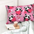 thumbnail image 6 of Disketp Pillow Covers Panda Heart Valentine Pink Pattern Throw Pillow Case Cushion Covers,Cushion For Bedroom,Couch,Home-20"X30", 6 of 9