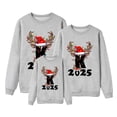 thumbnail image 1 of MIASHUI 2025 Ensemble de Pyjama de Noël Assorti pour Famille Lettre Imprimée Col Rond Manches Longues Chandail en Molleton Sans Capuche Femmes,P, 1 of 6