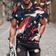 thumbnail image 2 of Camisetas de Manga Larga de los Hombres de Algodón Impresión Fallow Cuello Redondo Camiseta de Manga Corta, Unisex Casual Moda Superior, Mano Lavado Primavera Verano, 2 of 8