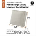 thumbnail image 2 of Classic Accessories Montlake FadeSafe Patio Lounge Chair/Loveseat Back Cushion, 19 x 20 x 4 Inch, Heather Grey, 2 of 14