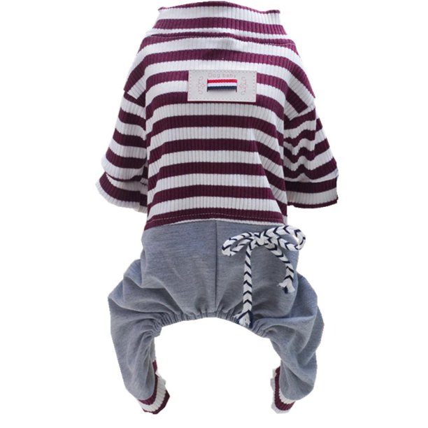 Adorable Cachorro Mono Teddy Pantsuit Perro Rayas Algodón XXL Ropa jinwen Ropa para perros