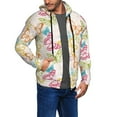 thumbnail image 2 of Kdxio Retro Colorful Butterfly Print Men Hoodies Casual Hoodies for Men with Zip Pockets Full Zip Long Sleeve Sweatshirt Sports Hooded Jacket-Large, 2 of 5