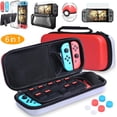 thumbnail image 1 of HEYSTOP 6 in 1 Accessories Kit for Nintendo Switch,Nintendo Switch Carrying Case Clear Case Dockable Pokeball Plus Case, TPU Protective Case, Tempered Glass Screen Protector Thumb Grips Caps, 1 of 8