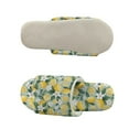 thumbnail image 5 of COEQINE Lemon Flower Green Open Toe Slippers for Women, Comfortable Fuzzy Sandals Warm Slides Soft Indoor House Shoes for Men, Slippers Open Toe Cute Womens Footwear, 42-43, 5 of 7