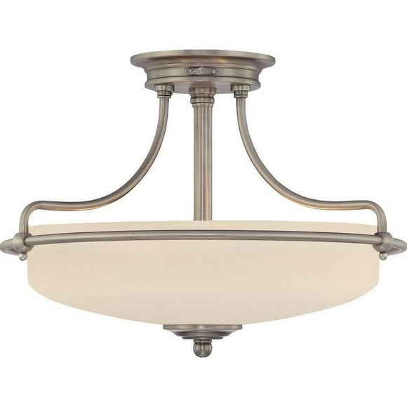 Quoizel Griffin Large Semi Flush Mount in Antique Nickel