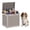 Rattan pattern Gray, variant on PLAYRANK 30 Gallon Rattan Pattern Deck Box, Waterproof Resin Outdoor & Pet Toy Storage Container, Lockable Patio Storage Bin