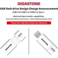 thumbnail image 2 of Gigastone Z60 256GB USB 3.2 Gen1 Flash Drive, R/W 120/80 MB/s Ultra High Speed Pen Drive, Capless Retractable Design Thumb Drive, USB 2.0 / USB 3.0 / USB 3.1 Interface Compatible., 2 of 7
