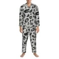 thumbnail image 4 of Kll Wild Animal Leopard Print Sleepwear Mens Flannel Pajamas,Long Cotton Pj Set, 4 of 9
