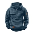 thumbnail image 4 of Nwiuh Boys Quarter Zip Hoodies - Knit Kids Long Sleeve Hooded Sweatshirts Teens Pullover Tops Clothes 4-17 Years (Navy, 4-5 Years), 4 of 7