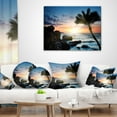 thumbnail image 4 of Designart Lonely Palm Tree on Rocky Beach - Modern Seashore Throw Pillow - 12x20, 4 of 5
