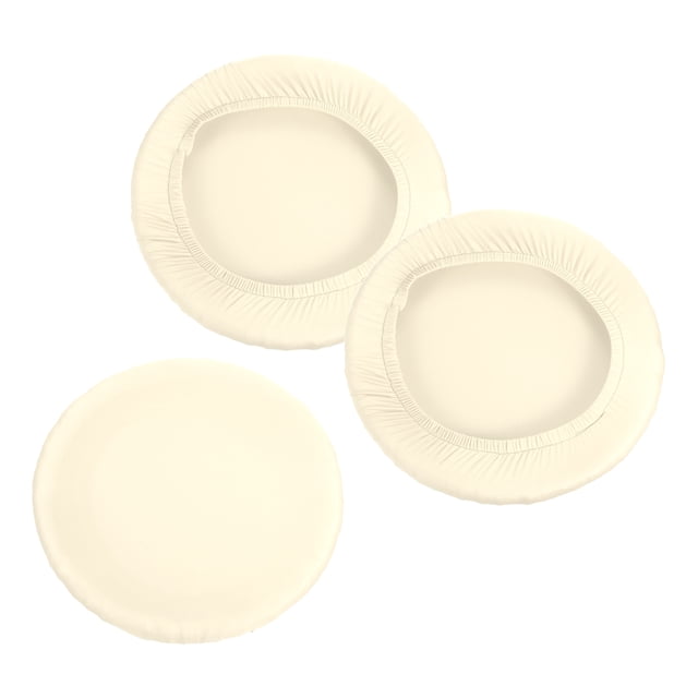 Cubierta de taburete de bar Uxcell de 9.5", paquete de 3, cubierta de cojín para taburete de 11"-16", color crema