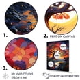 thumbnail image 3 of Designart "Cosmic Hued Baobab Trees II" Tree Baobab Floater Framed Wall Art Living Room, 3 of 5