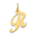 thumbnail image 1 of Diamond2Deal 14K Yellow Gold Small Script Letter R Initial Pendant for Women, 1 of 6