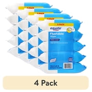 (4 pack) Equate Flushable Wet Wipes, Fresh Scent, 240 Wipes, 5 Pack