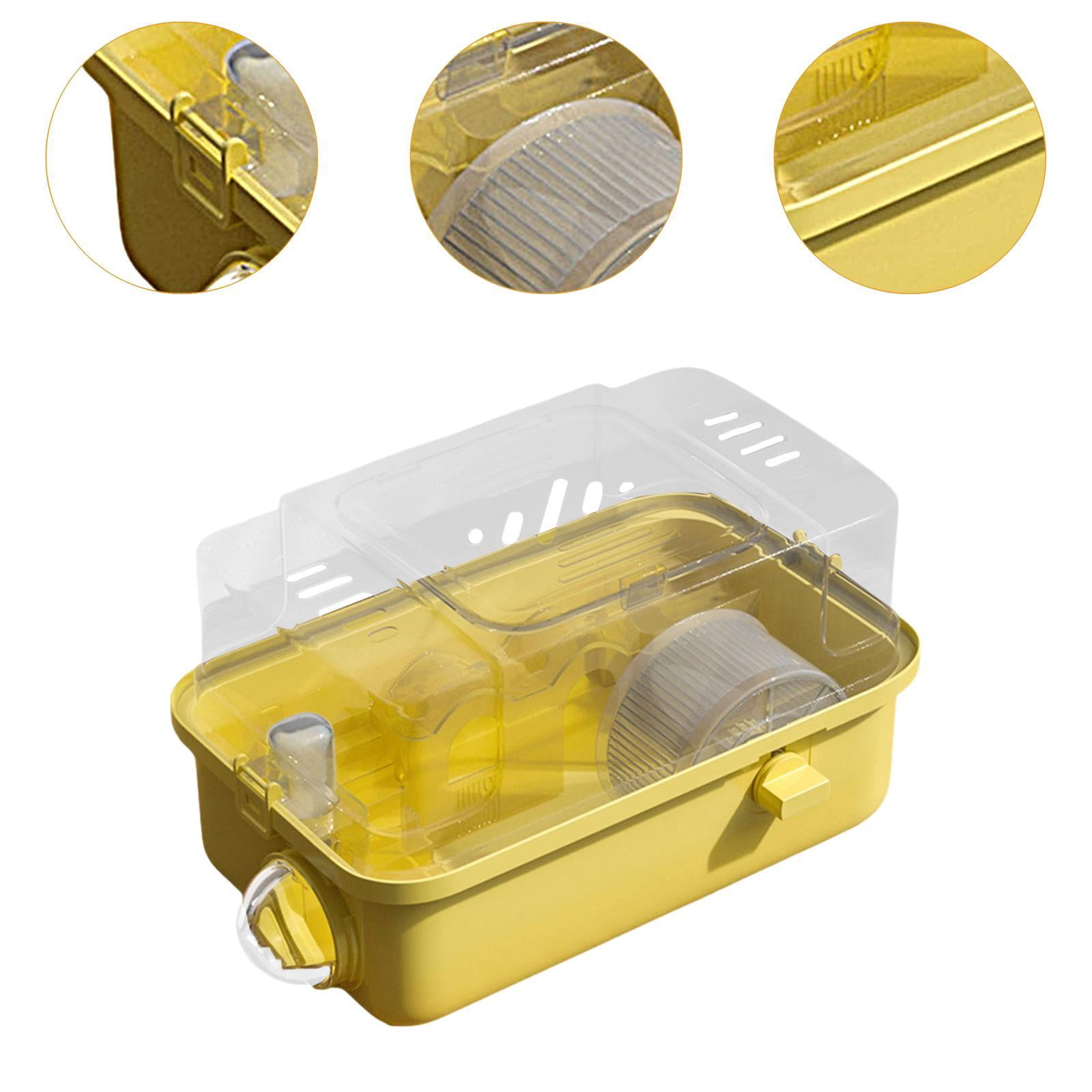 Bothyi Hamster Cage Clear Portable Small Animal Cage for Gerbils Guinea Pigs s Yellow