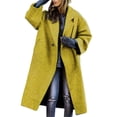 thumbnail image 4 of Clearance! Lisingtool Jackets for Women Women's Casual Long Coat Belt Less Lapel Loose Fitting Coat Yellow Promotion Sale, 4 of 4