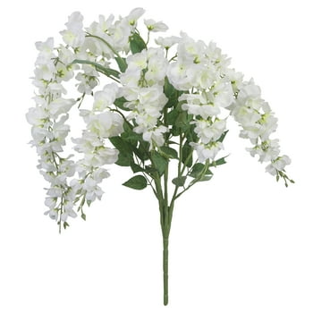 Mainstays Artificial Flowers, 13" White Wisteria Bouquet