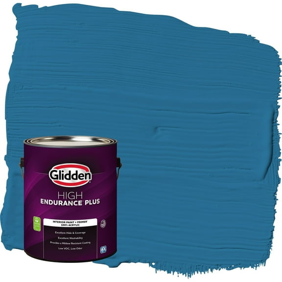 Glidden HEP Blue Oasis / Blue Flat Interior Paint with Primer, 1 Gallon