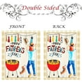 thumbnail image 2 of Happy Fathers Day Best Dad Double Sided House Flag Garden Banner 28" x 40", Father BBQ Lovely Dog Hat Sunglasses Men Tie Garden Flags for Anniversary Yard Outdoor Decoration, 2 of 6