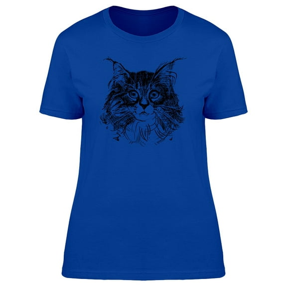 Cool Grunge Kitten Sketch Tee Women's -Image by Shutterstock