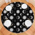 thumbnail image 2 of Black White Sun Moon Face Star Pattern Round Fitted Tablecloth with Elastic Edge,Dining Table Cover Waterproof,Outdoor Round Tablecloth for Camping,Dining,Indoor and Outdoor, 2 of 7