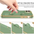 thumbnail image 4 of Compatible with iPhone 12 Case, Cute Wristband Holder Slim Lightweight Hard PC TPU Bumper Scratch Resistent Shockproof Protective Phone Cover for iPhone 12 6.1''- Matcha Green., 4 of 7